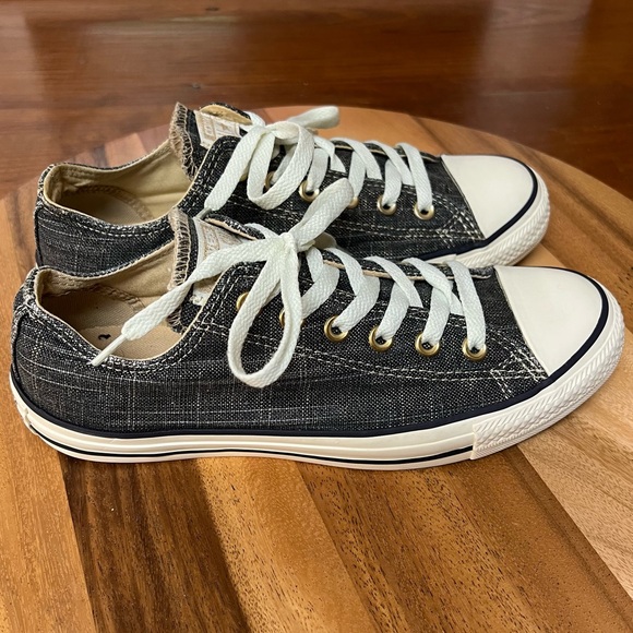 Converse Chuck Taylor All Star Ox sneakers black/grey/gold woven Women’s Size 9 - Picture 6 of 16